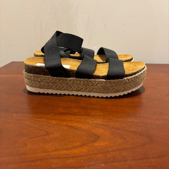 Steve Madden Women's Kimmie Platform Espadrille Sandals in Black Size 8 - Picture 5 of 8